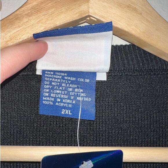 Deadstock Vintage Florida State Seminoles V-Neck Sweater Vest Black 2XL NWT - Picture 4 of 5